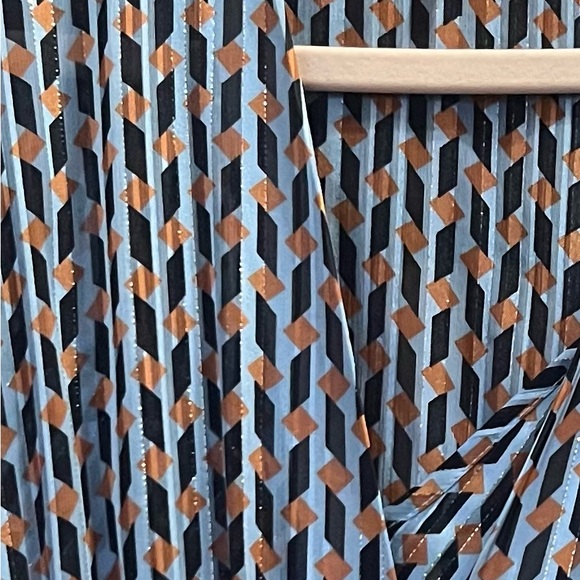 Maje Blue and Rust tiered dress size 40/8 - Picture 3 of 3